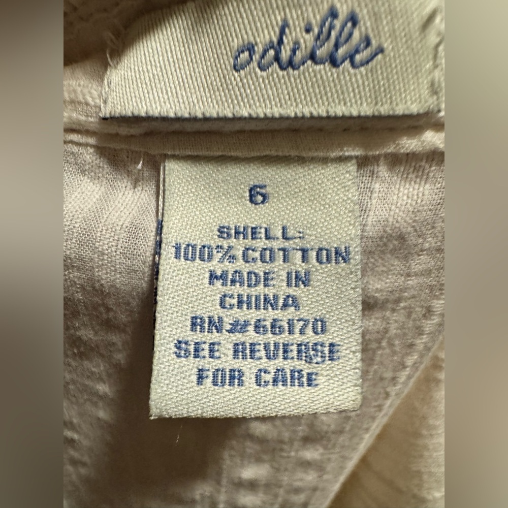 Anthropologie Elegant Cream Lace Trim Blouse - Picture 8 of 8